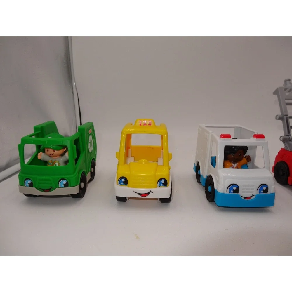 Fisher Price Little People Vehicle Lot of 5 Cars and 3 Figures Multi